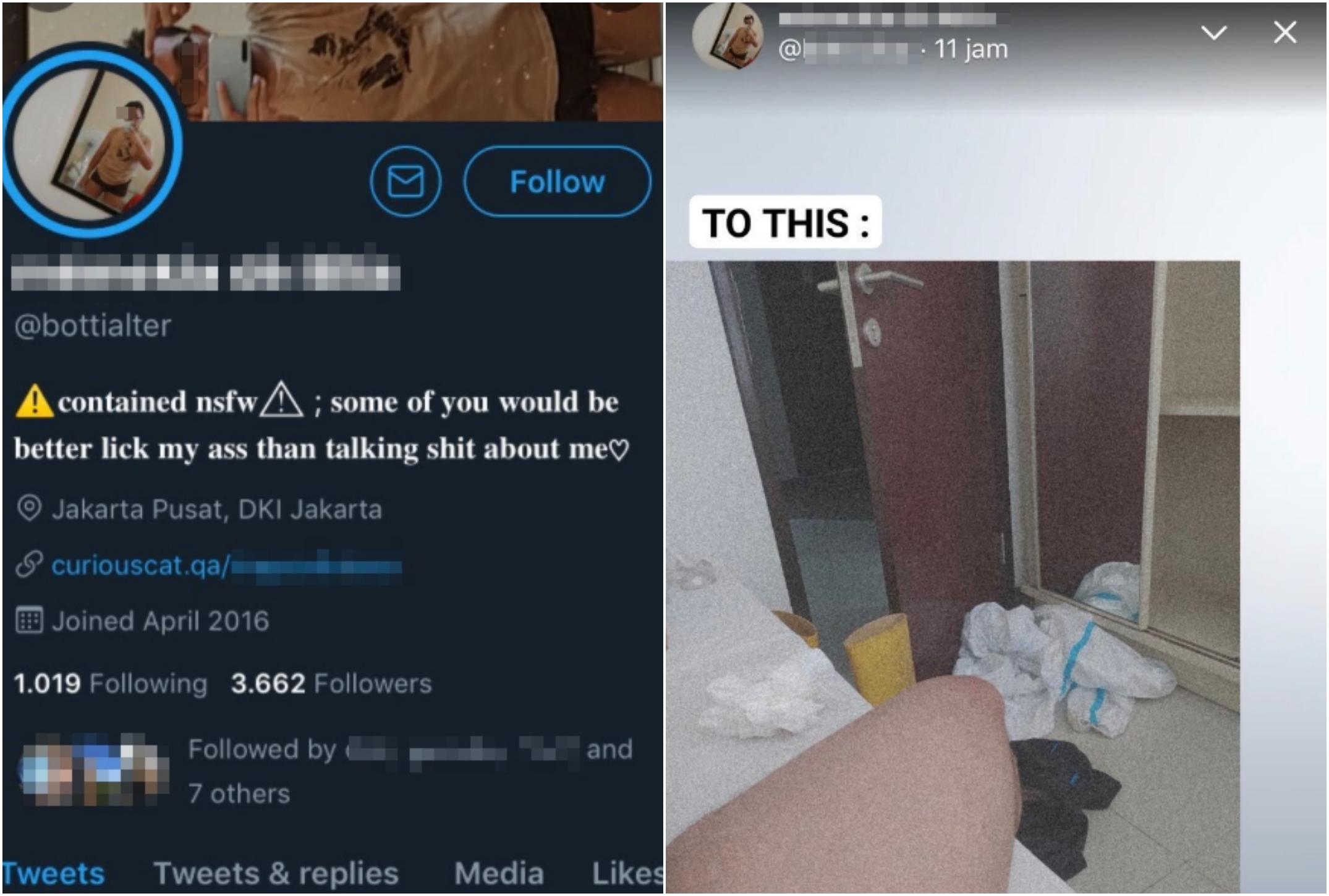 一名武漢肺炎確診男子，竟在隔離治療期間和護理師發生性行為。（翻攝自推特）