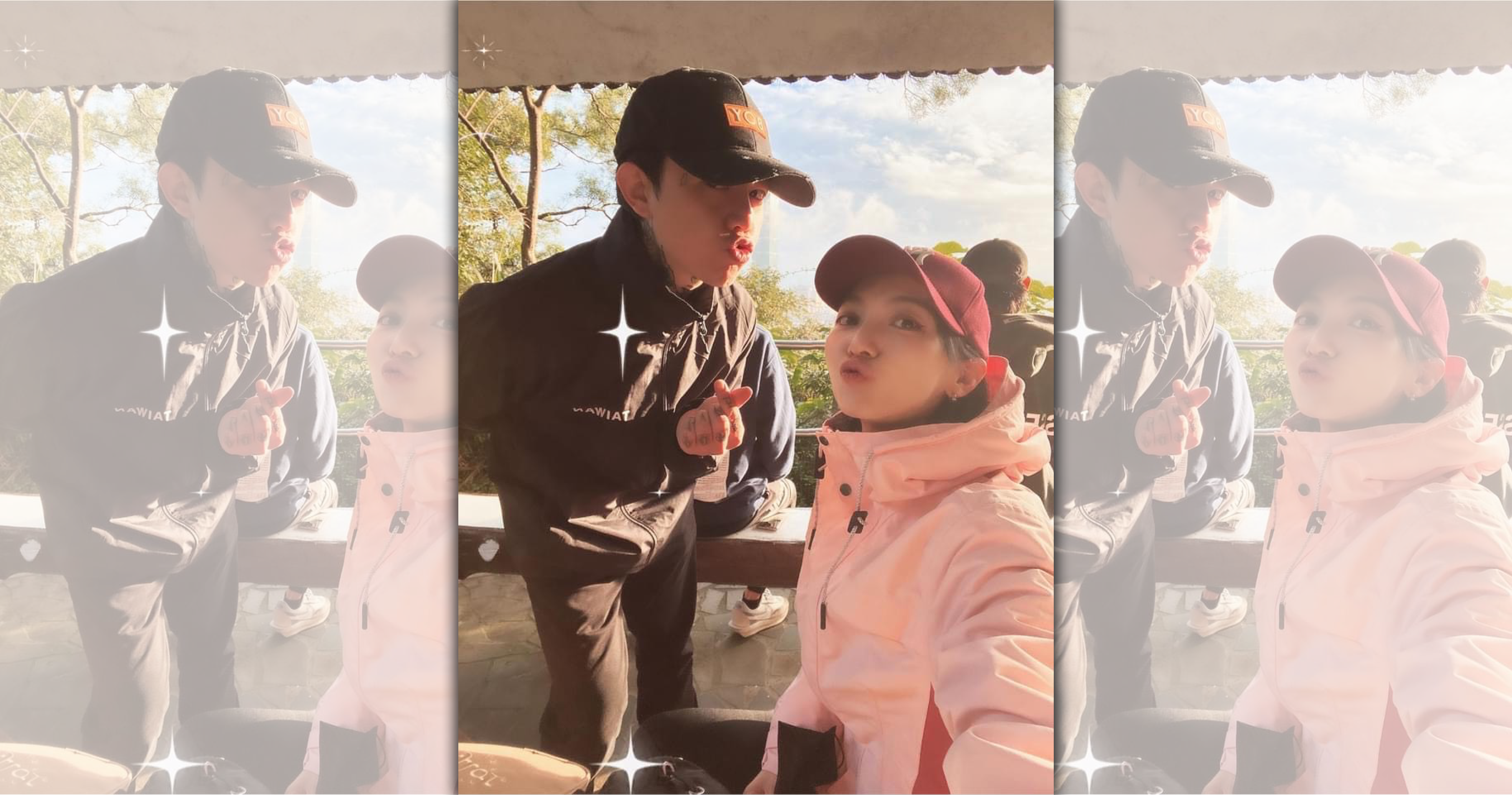 謝和弦（左）與莉婭越愛越高調。（翻攝自謝和弦臉書）