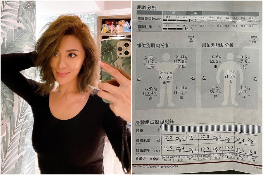 小禎「減掉一個正常女性的體脂率」,讓網友直呼「太強了!」(翻攝自小禎IG)