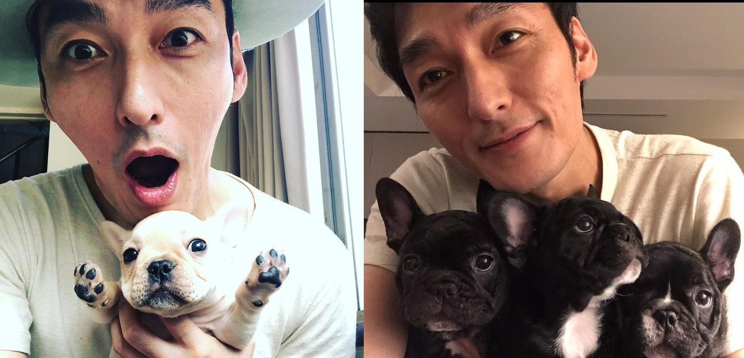 草彅剛昨選在愛犬KURUMI(左圖)生日這天登記結婚,愛狗的他經常在IG曬合照。(翻攝自草彅剛Instagram)