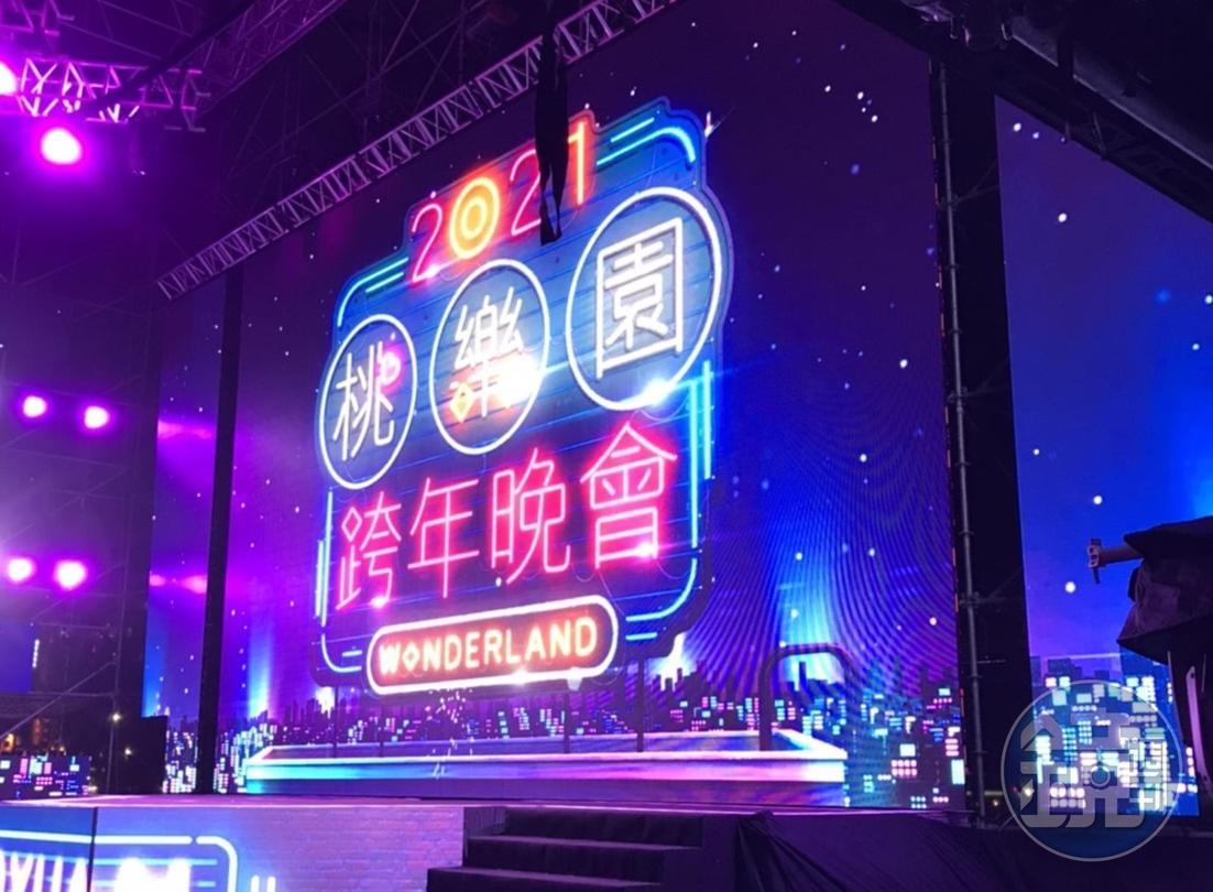 全台多處跨年活動因考量防疫優先,取消民眾進場,改為線上直播,圖為2021桃樂園Wonderland 跨年晚會。(讀者提供)