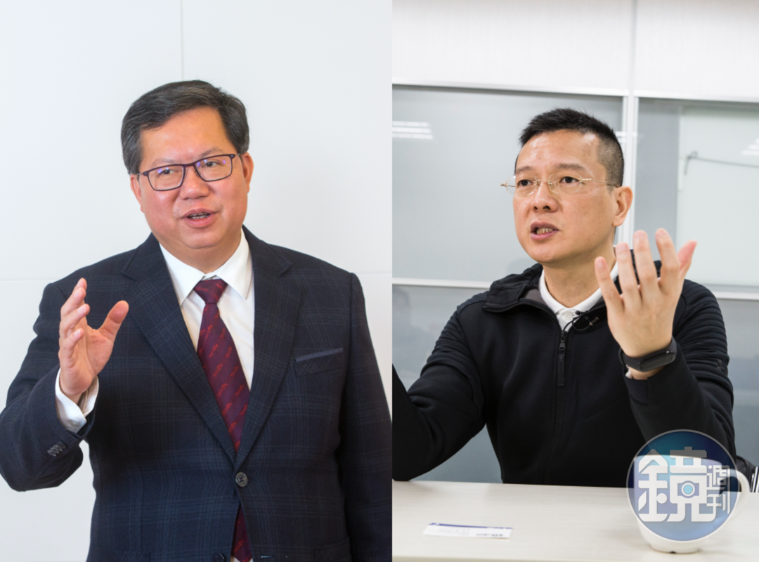 桃園市長鄭文燦(左圖)表示會遵循中央標準執行,孫大千(右圖)狠酸他是「萊豬市長」。(本刊資料照)