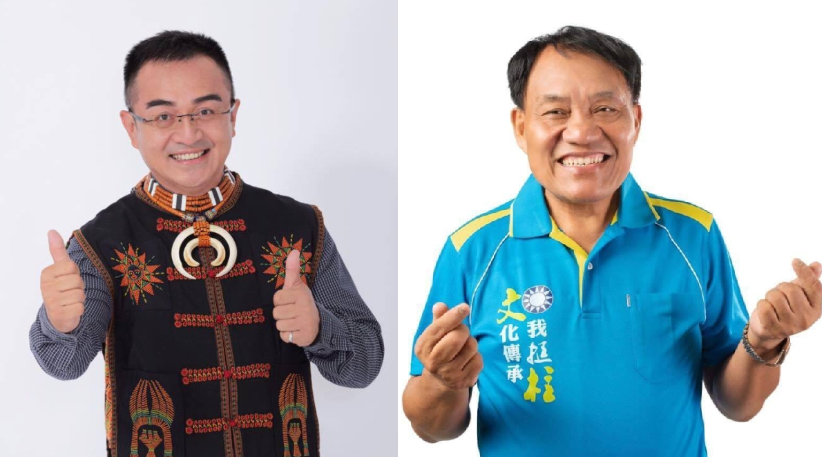 周陳文彬（左）買票被判當選無效，落選人戴文柱同樣也涉賄遭判刑。（翻攝周陳文彬／戴文柱臉書）