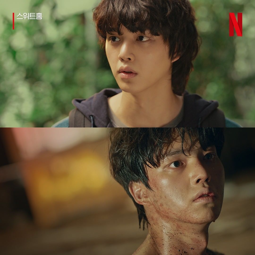 配合《Sweet Home》劇中頹廢角色設定,宋江刻意減肥相當敬業。(翻攝自Netflixkr)