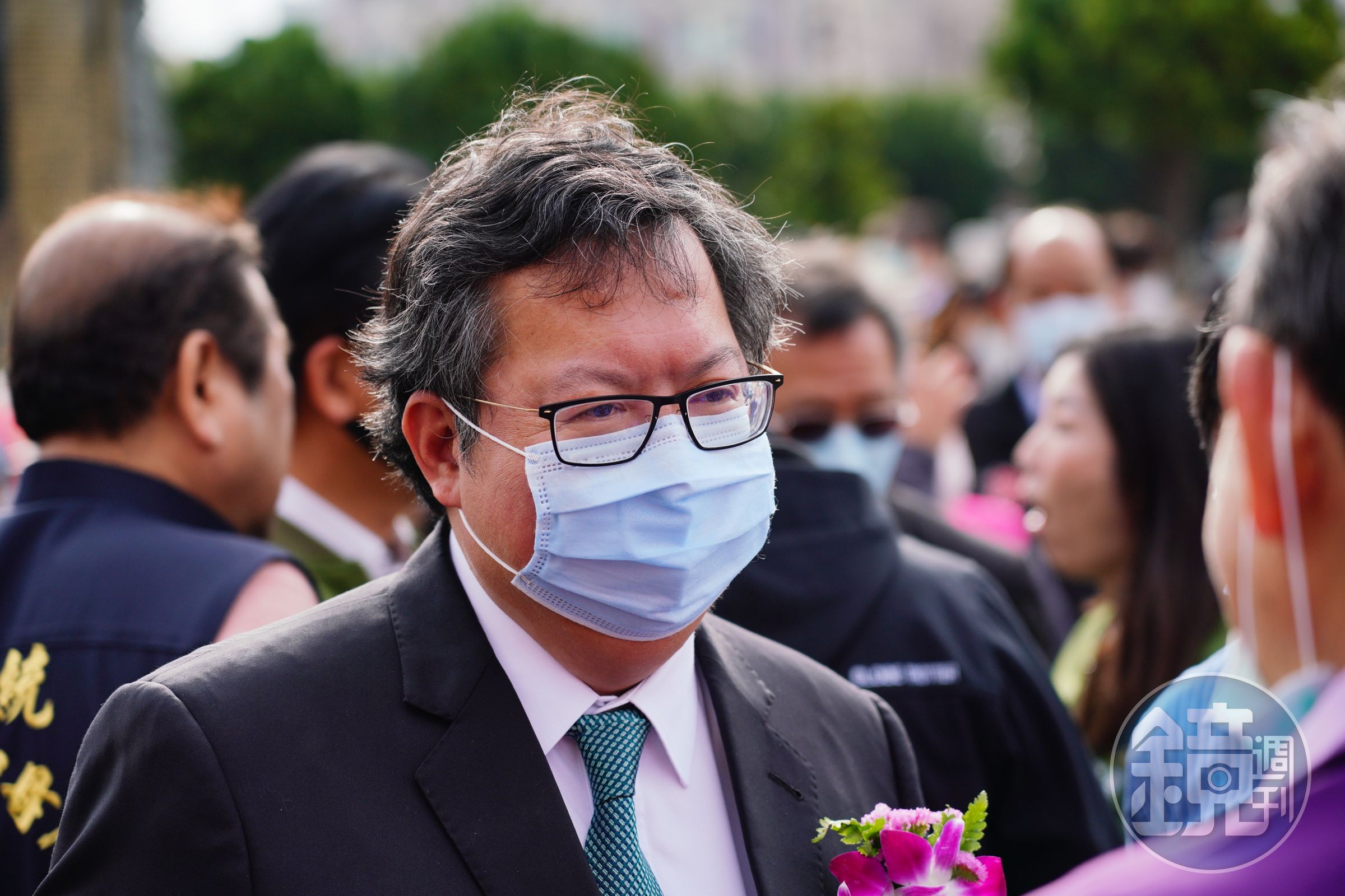 鄭文燦被媒體問到關於內閣可能改組「你的呼聲很高」，他笑答「接國防部長嗎？」引起全場大笑。（本刊資料照）