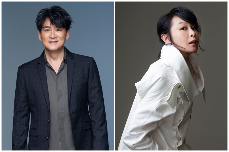 台視《2021超級巨星紅白藝能大賞》今年邀請國民歌王周華健（左）及全能天后劉若英（右）擔任表演嘉賓。（台視提供）