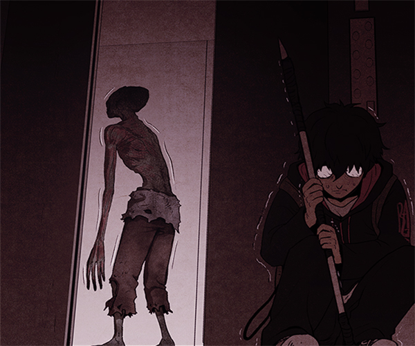 《Sweet Home》故事中有許多怪物，由金坎比提出初步的設計規劃，再由作畫的黃英燦來具體化整個外型。（LINE WEBTOON提供）