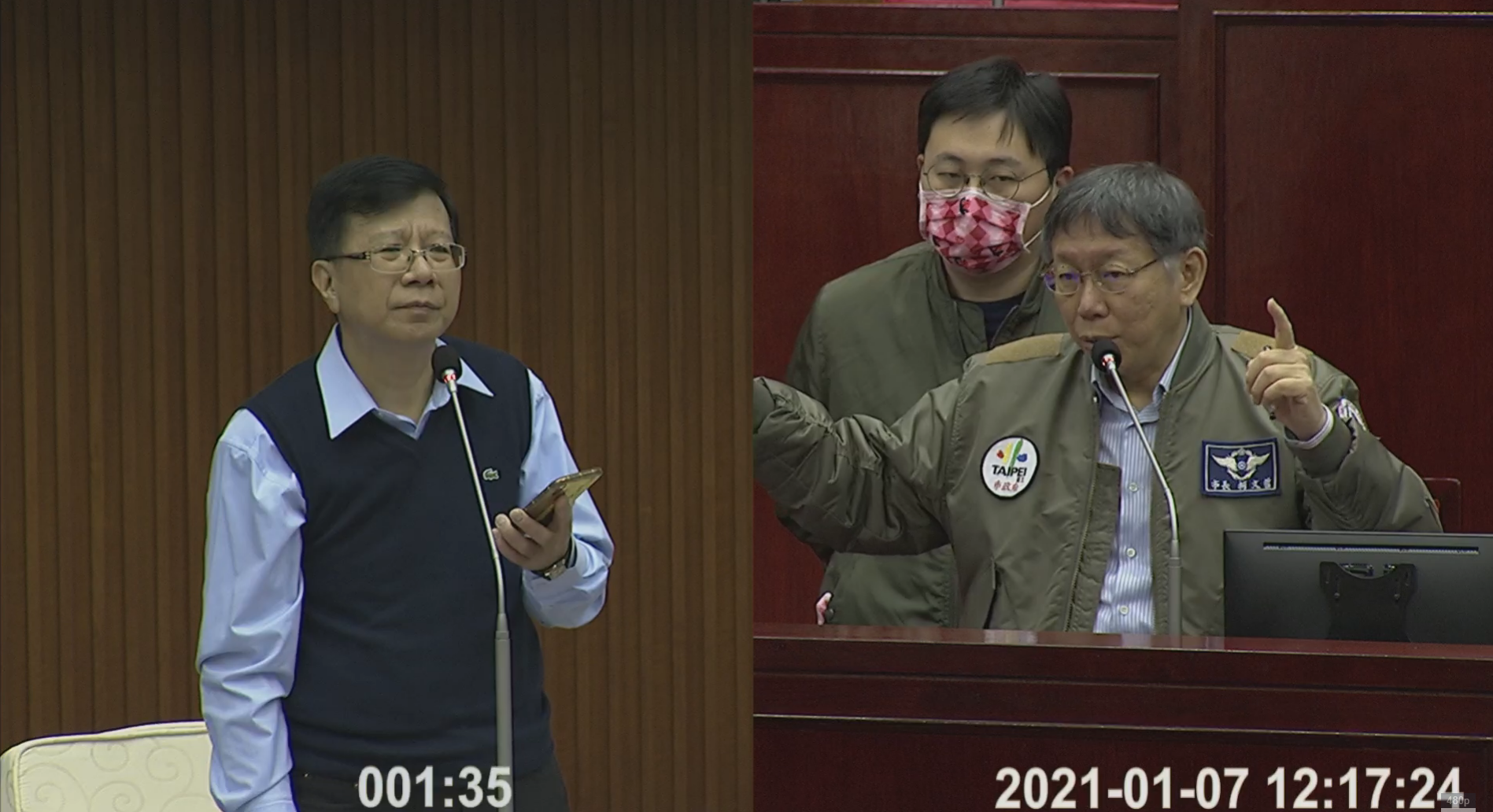 台北市議員潘懷宗今天在台北市議會質詢。（翻攝自台北市議會雲端議事影音）
