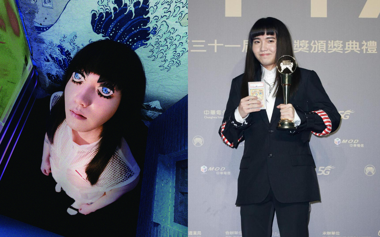 持修拿完第31屆金曲獎獲得最佳新人獎（右圖），再登上《ELLE》雜誌1月號封面（左圖）。（本刊資料照、《ELLE》國際中文版雜誌提供）
