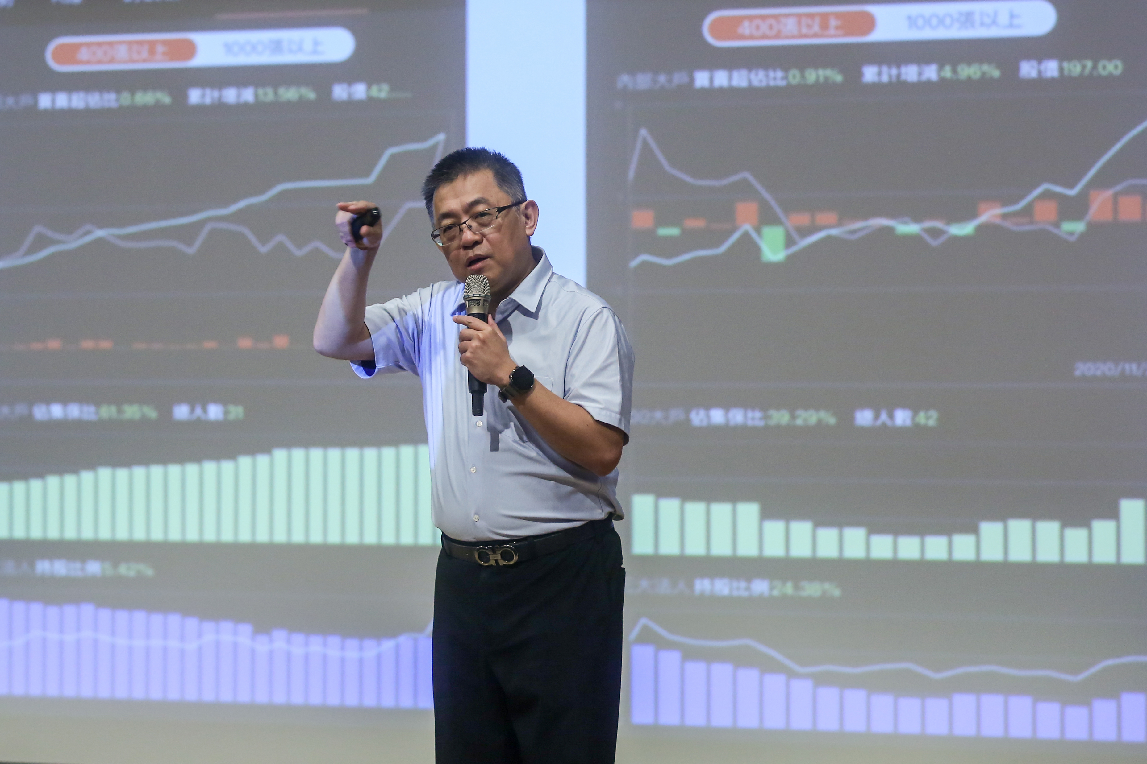 3年前重返股市，簡哲隆靠著自創的內部大戶理論，搭配基本面，提高投資勝率。