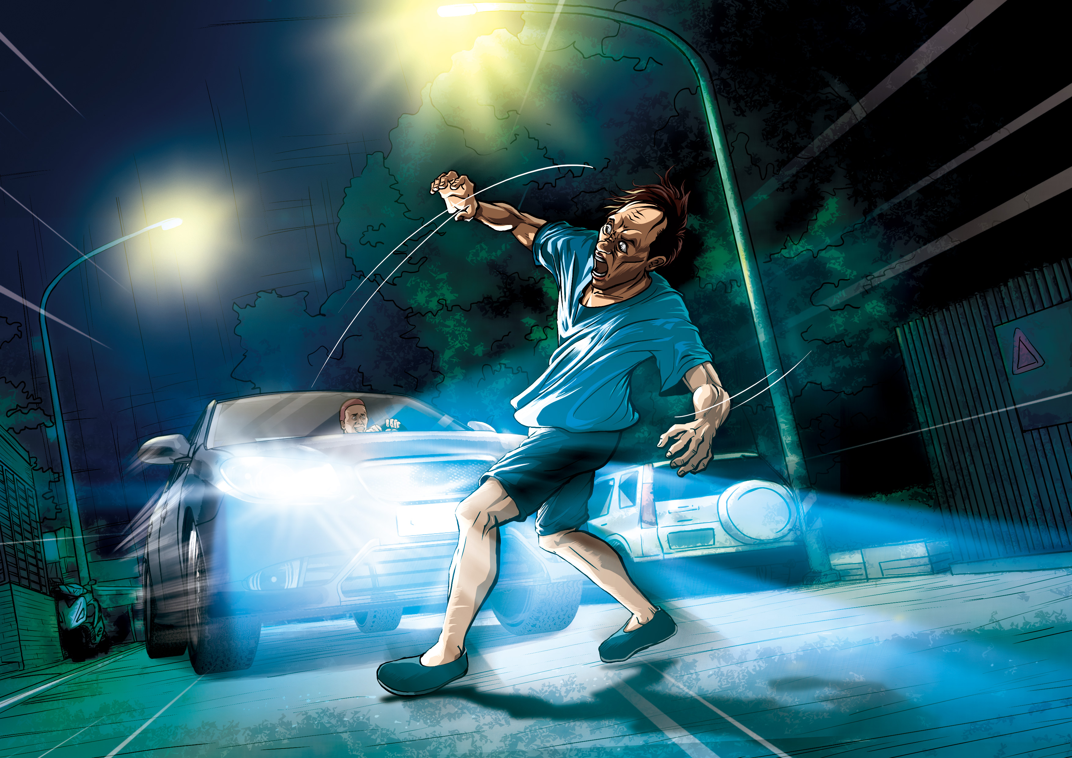 馬祥富約徐姓街友到偏僻的產業道路碰面，之後開車企圖撞死徐男。