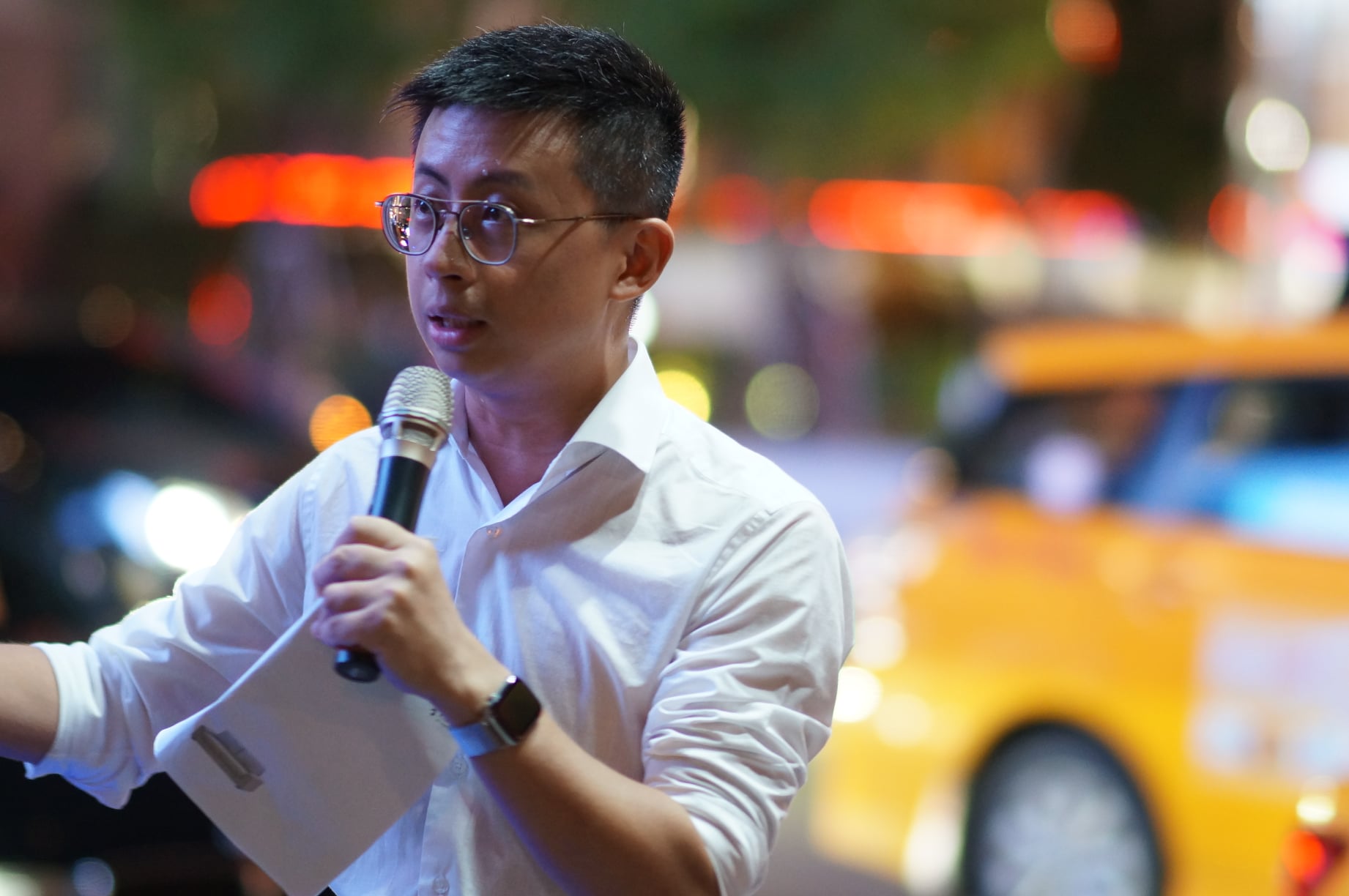 台北市議員邱威傑（呱吉）在這次議會表決中離席。（翻攝自呱吉臉書）