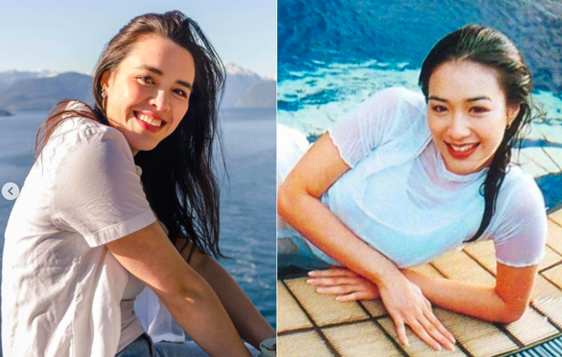 鍾麗緹與第一任外籍老公生的大女兒張敏鈞，長相是3個孩子當中最像她的。（翻攝鍾麗緹微博）