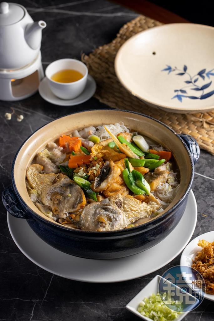 「鯧魚米粉」湯頭鮮香，魚肉滑嫩細緻。（3,300元／份）