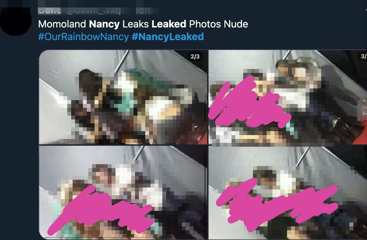 Nancy更衣被偷拍的照片在網上流傳。(翻攝推特)