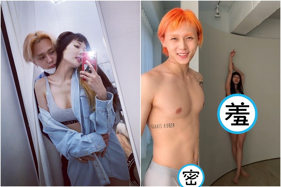 泫雅（左圖後、右圖左）和男友Dawn（左圖前、右圖右）穩定交往中，小倆口經常在IG放閃。（翻攝自IG@hyunah_aa）