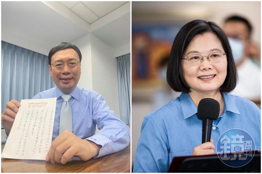 黃適卓在臉書分享故事,透露蔡英文當年寫下的小字條,如何保住護國神山台積電。(翻攝自黃適卓臉書、資料照)