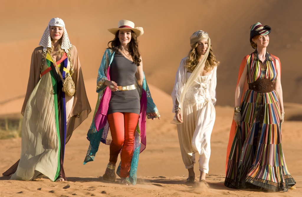 《慾望城市》4人組，金凱特蘿（左起）、克莉絲汀戴維斯、莎拉潔西卡派克、辛西亞尼克森，如今只有3人願意再一起合作拍攝續篇。（東方IC）