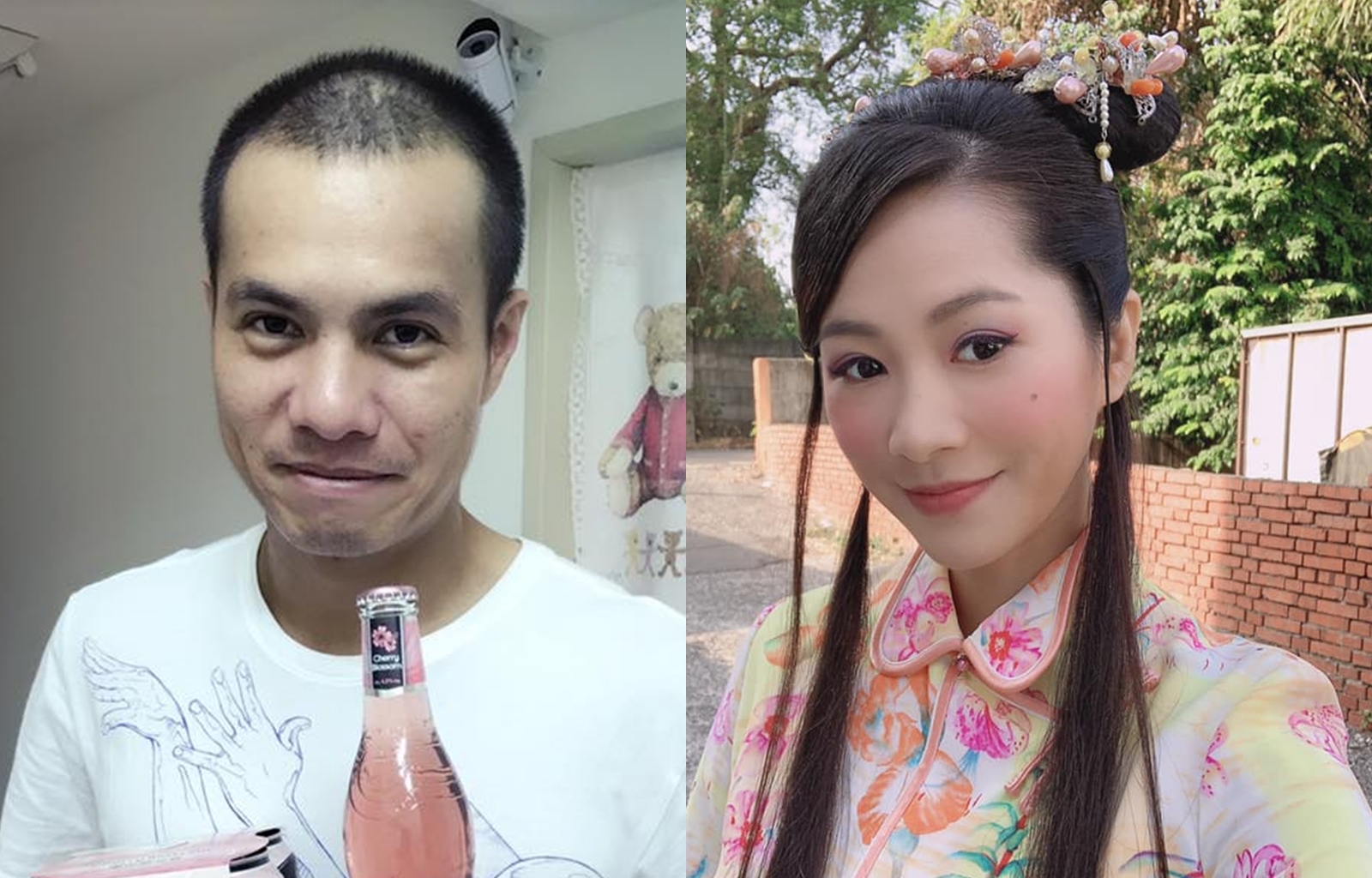 鄭詩婷受訪說和張正偉感情回溫，還笑他頭髮都掉光了。（翻攝自鄭詩婷、張正偉臉書）