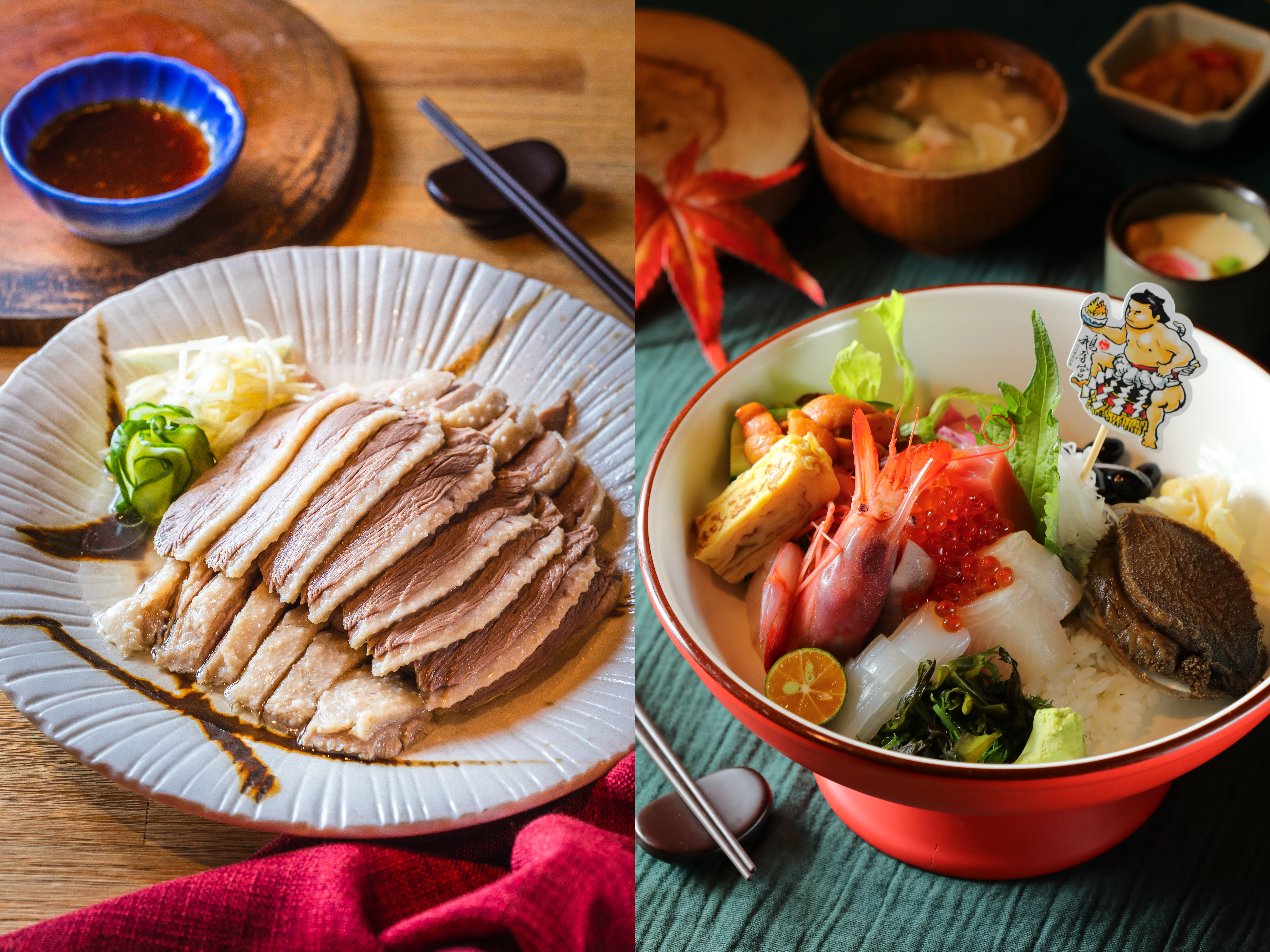 混搭現切鵝肉與日式海鮮料理的「鵝房宮」，既展現台中餐飲特色，背後也有不忘本的精神。