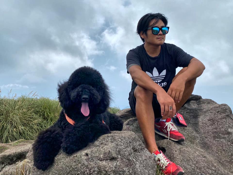 曹格自己有養狗，這兩日也救援了因車禍倒在陽明山路中間的狗。（翻攝自曹格臉書）