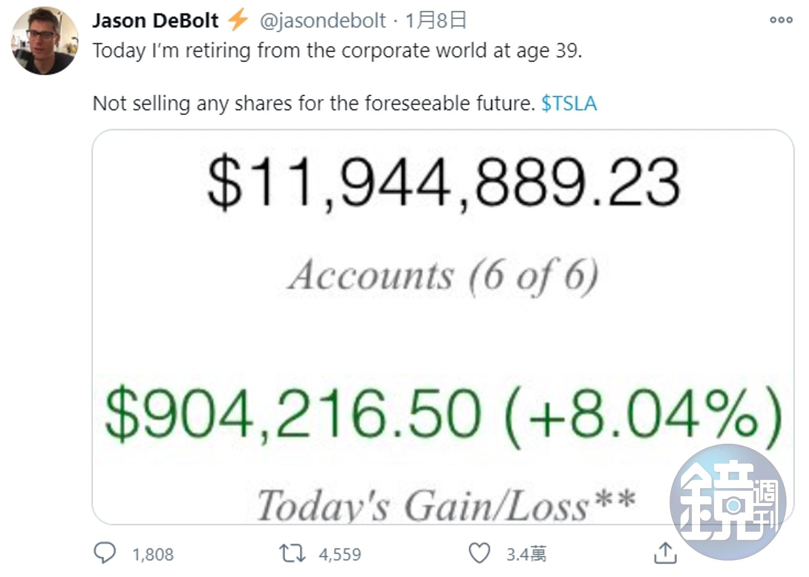 7年前用210元買特斯拉股票39歲工程師擁3.3億元要退休了- 鏡週刊Mirror Media