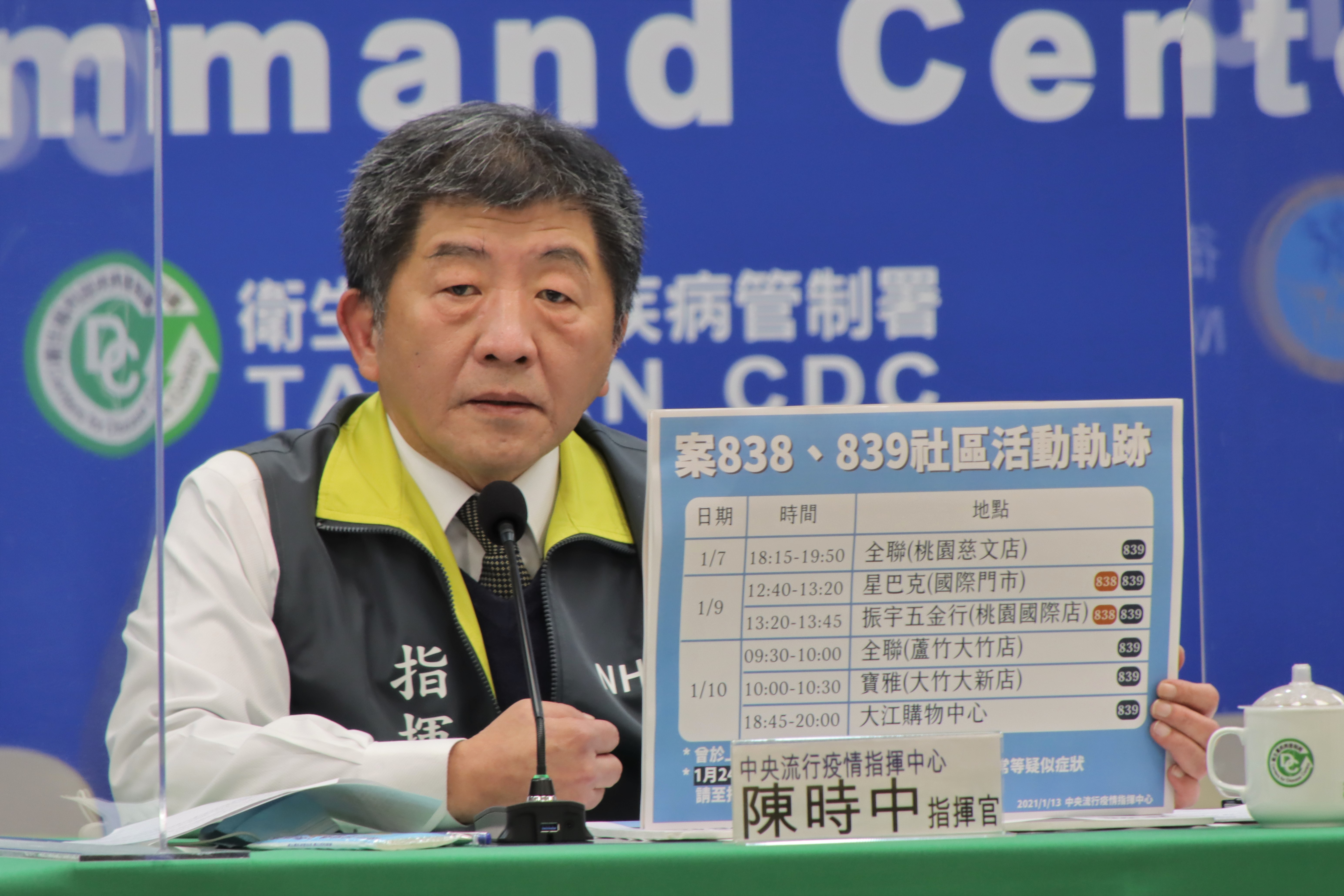 陳時中強調所有足跡以今天公布的為主，並表示染疫醫師不是犯人，是病人。（指揮中心提供）