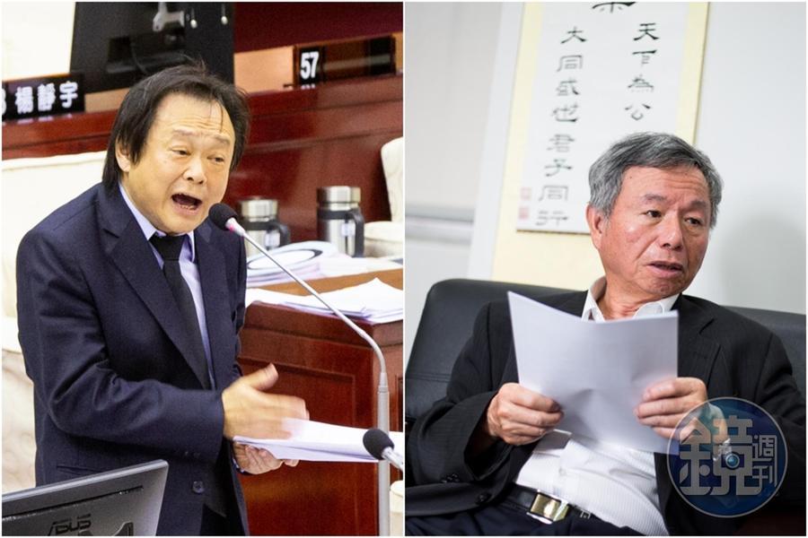 台北市議員王世堅(左)怒批楊志良(右)說要開除染疫醫師「非常沒有人性」。(資料照)