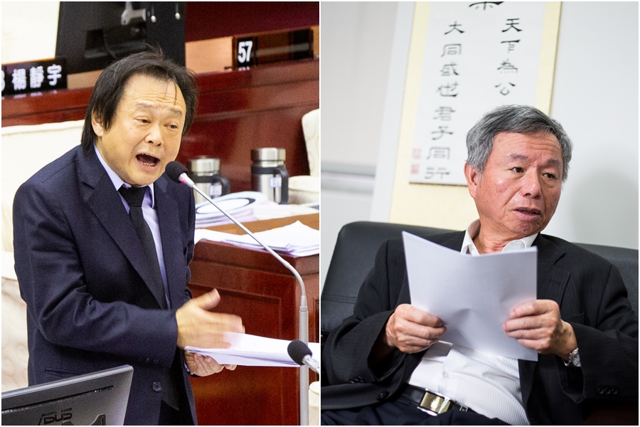 台北市議員王世堅（左）怒批楊志良（右）說要開除染疫醫師「非常沒有人性」。（資料照）