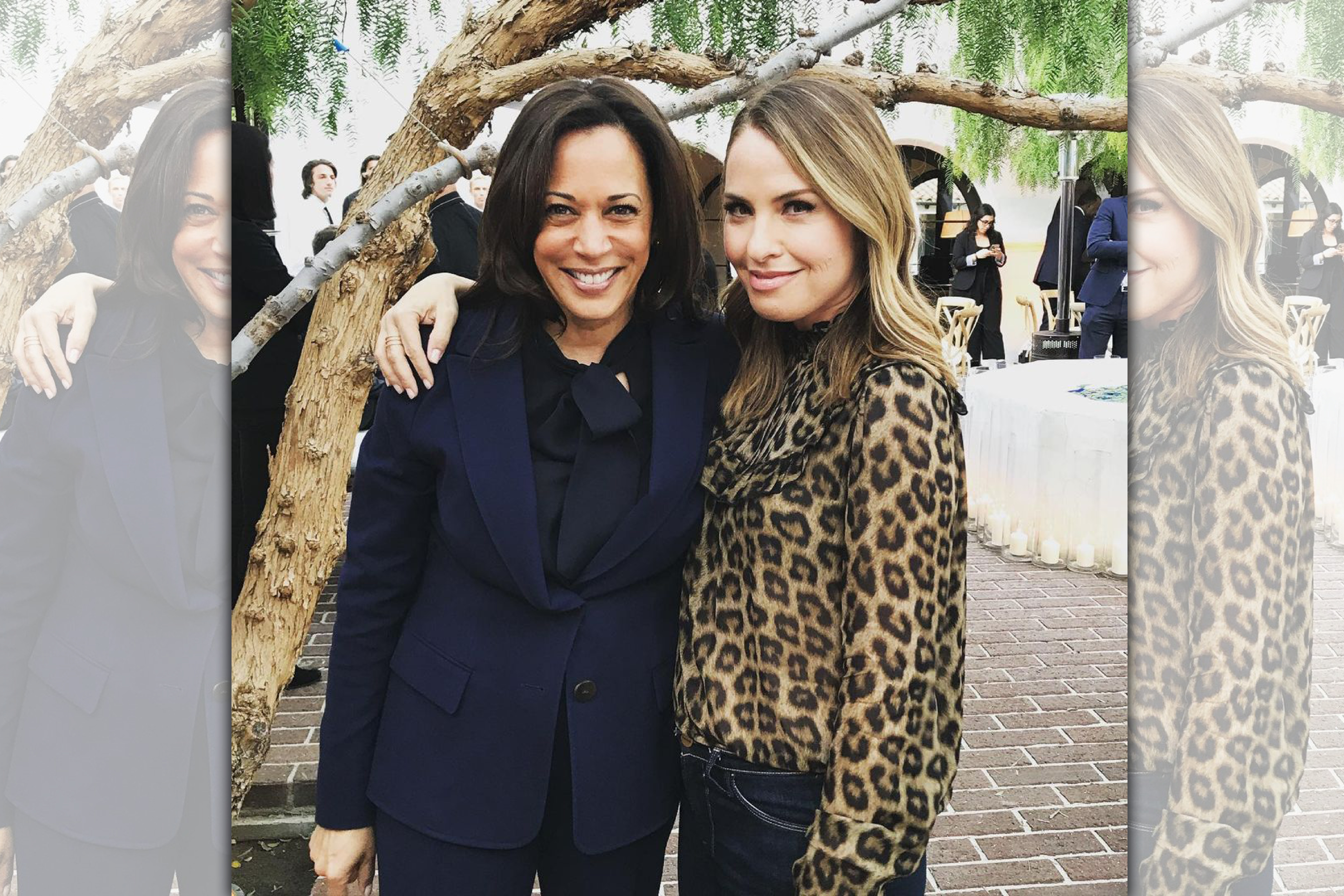 萊絲莉葛羅斯曼（右）是民主黨支持者，曾與美國準副總統賀錦麗合照。（翻攝Leslie Grossman IG）