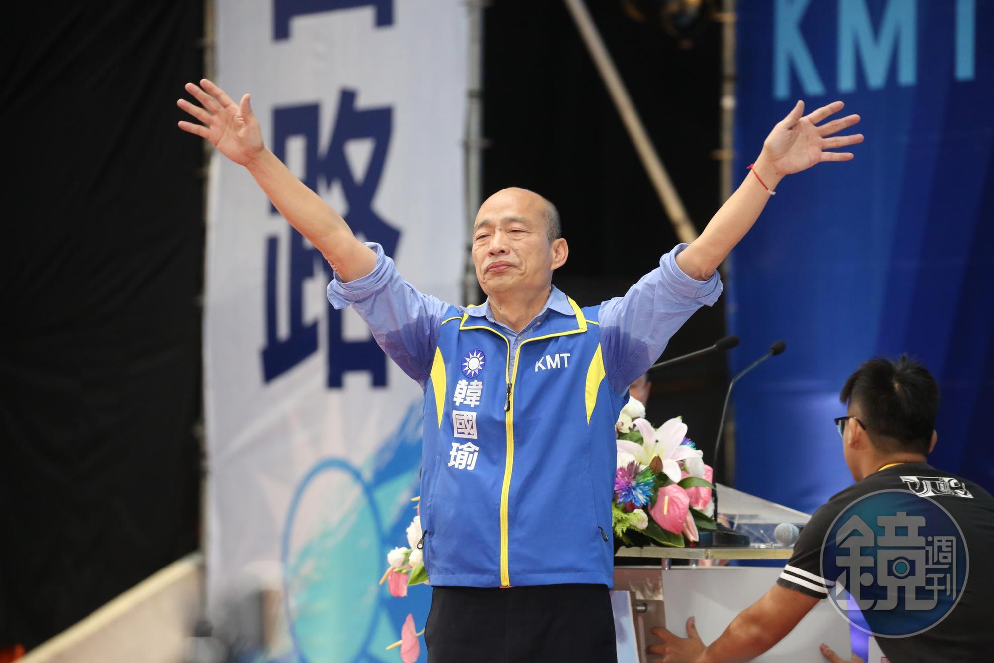 王浩宇曾預言,自己被罷免後韓國瑜(圖)將會北上參選桃園市長。(資料照)