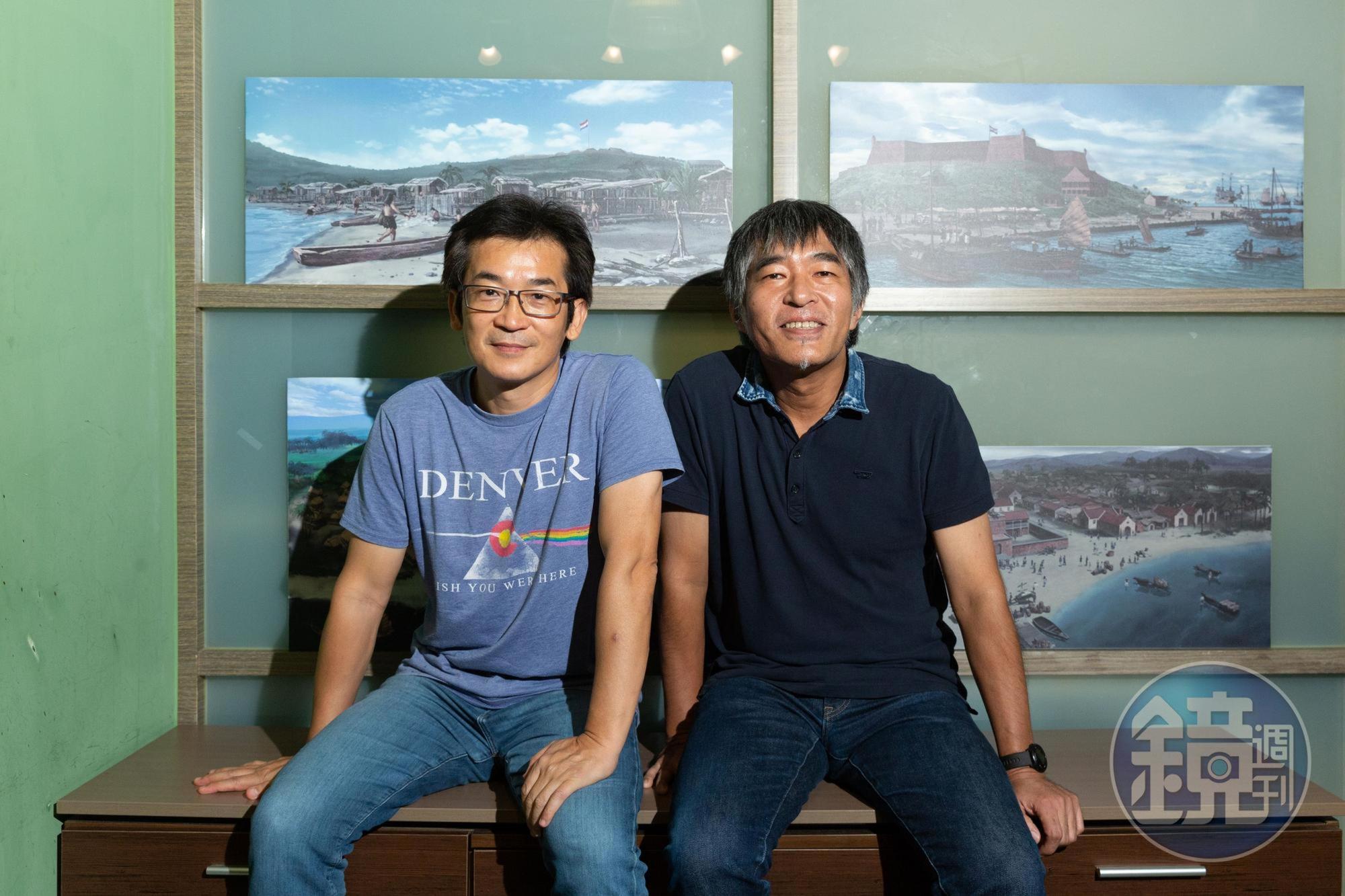 花谷秀文(右)3年前透過種田陽平介紹加入魏德聖《臺灣三部曲》團隊,去年暑假為搭景作業來台。