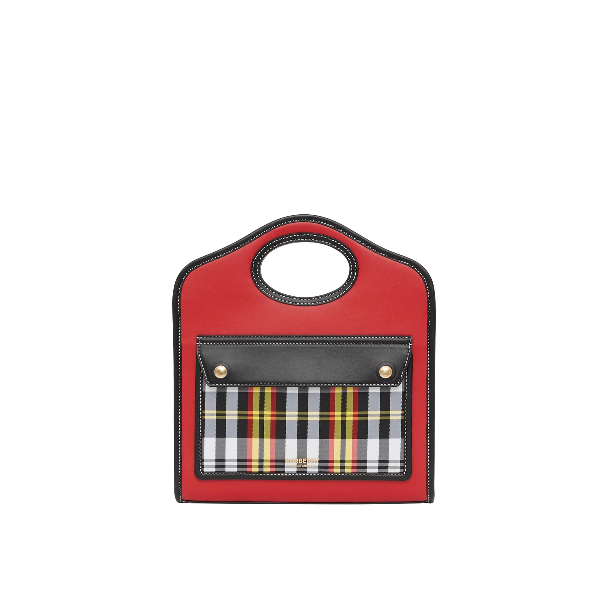 新春農曆新年系列迷你三色拼接格紋Pocket包,NT$46,500。(BURBERRY提供)