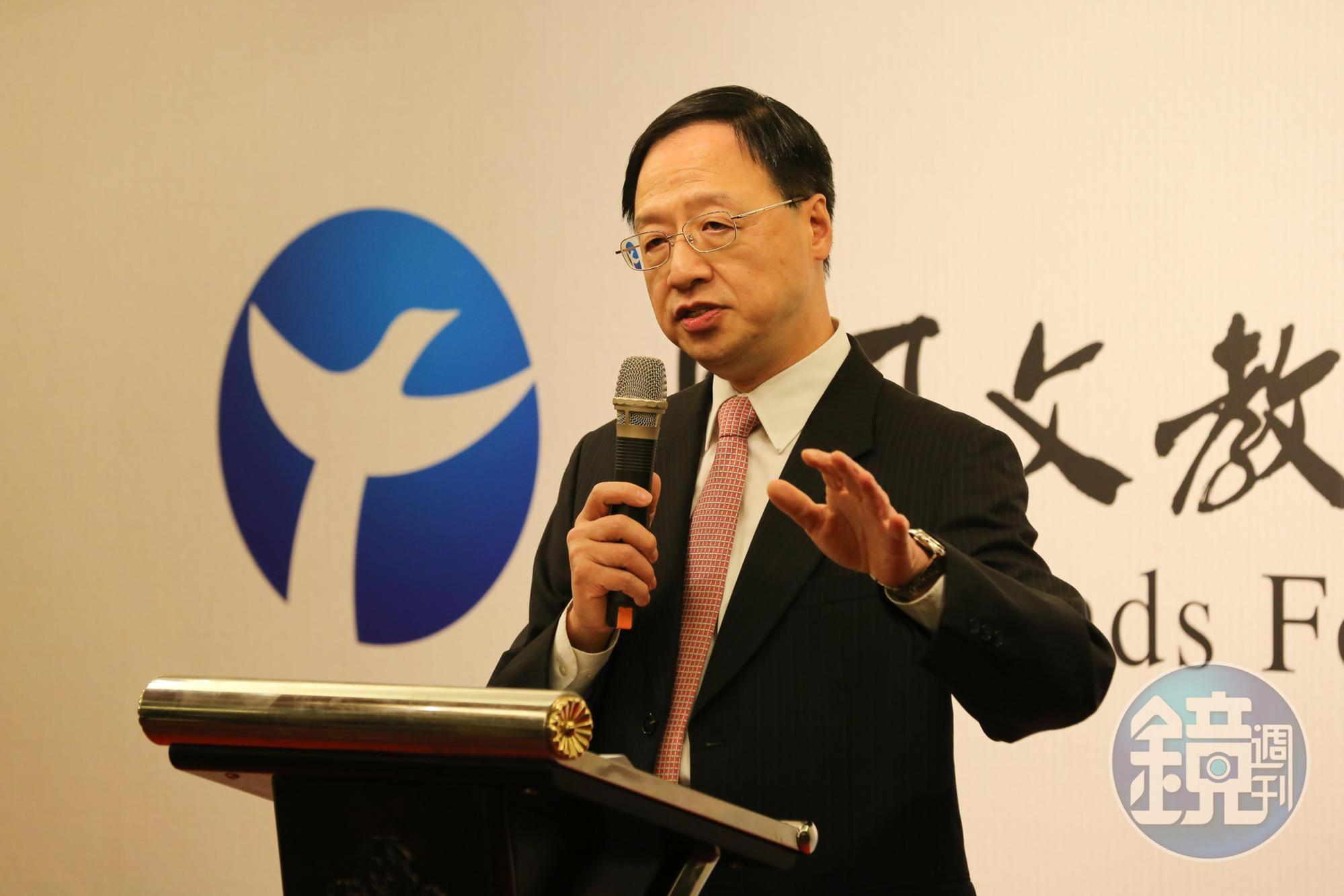 長風基金會董事長江宜樺（圖）坦承親自邀約艾利森。