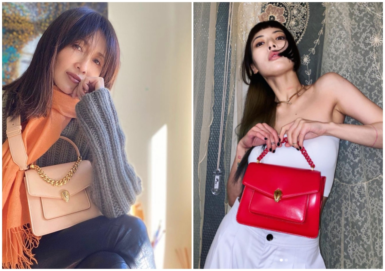 日本女星工藤靜香（左圖）與韓國女歌手泫雅（右圖）已選用最新的Serpenti Maxi Chain包款。