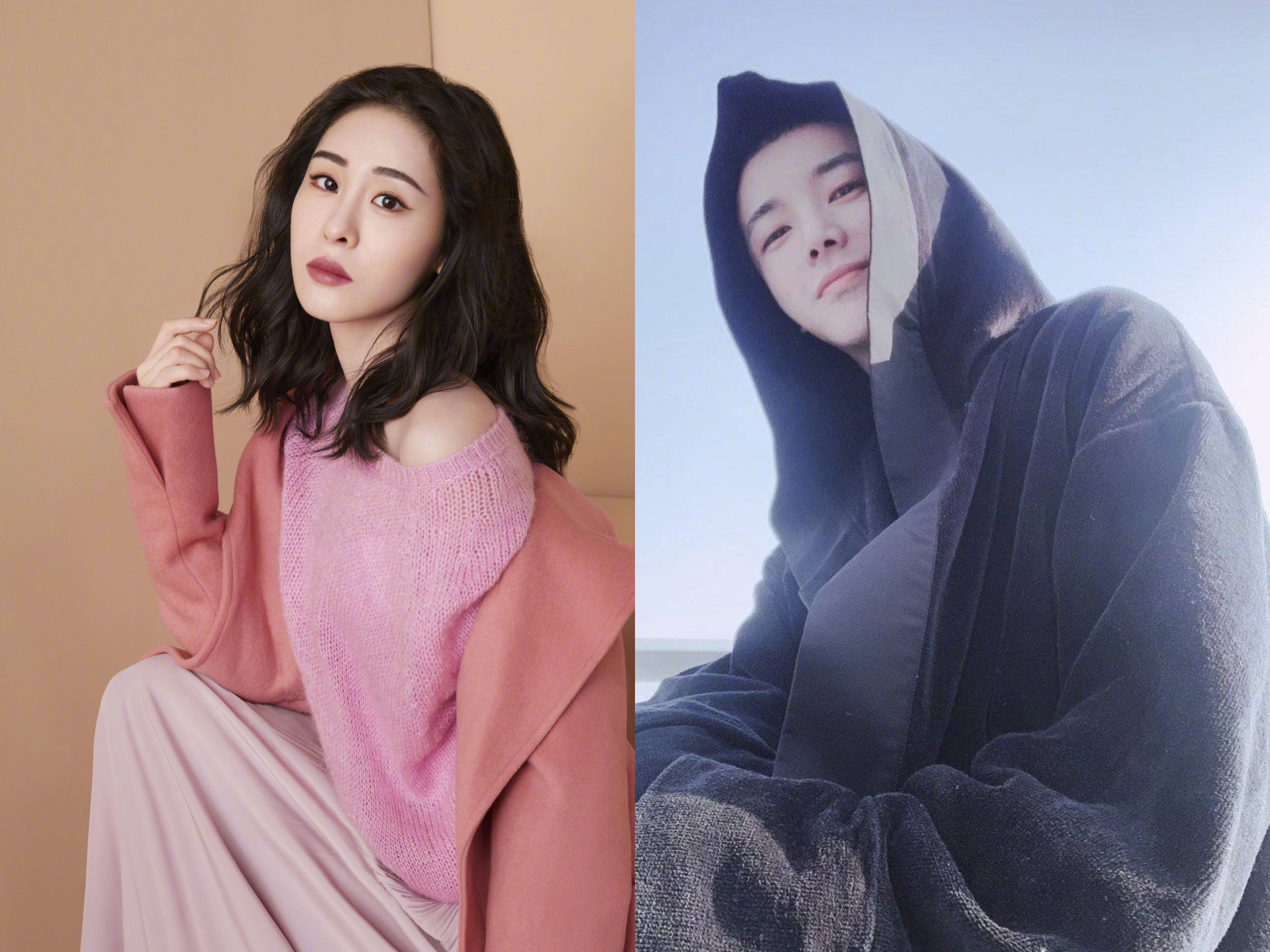 華晨宇（右圖）與張碧晨前日被爆未婚生女，震撼大陸娛樂圈。（華晨宇、張碧晨微博）