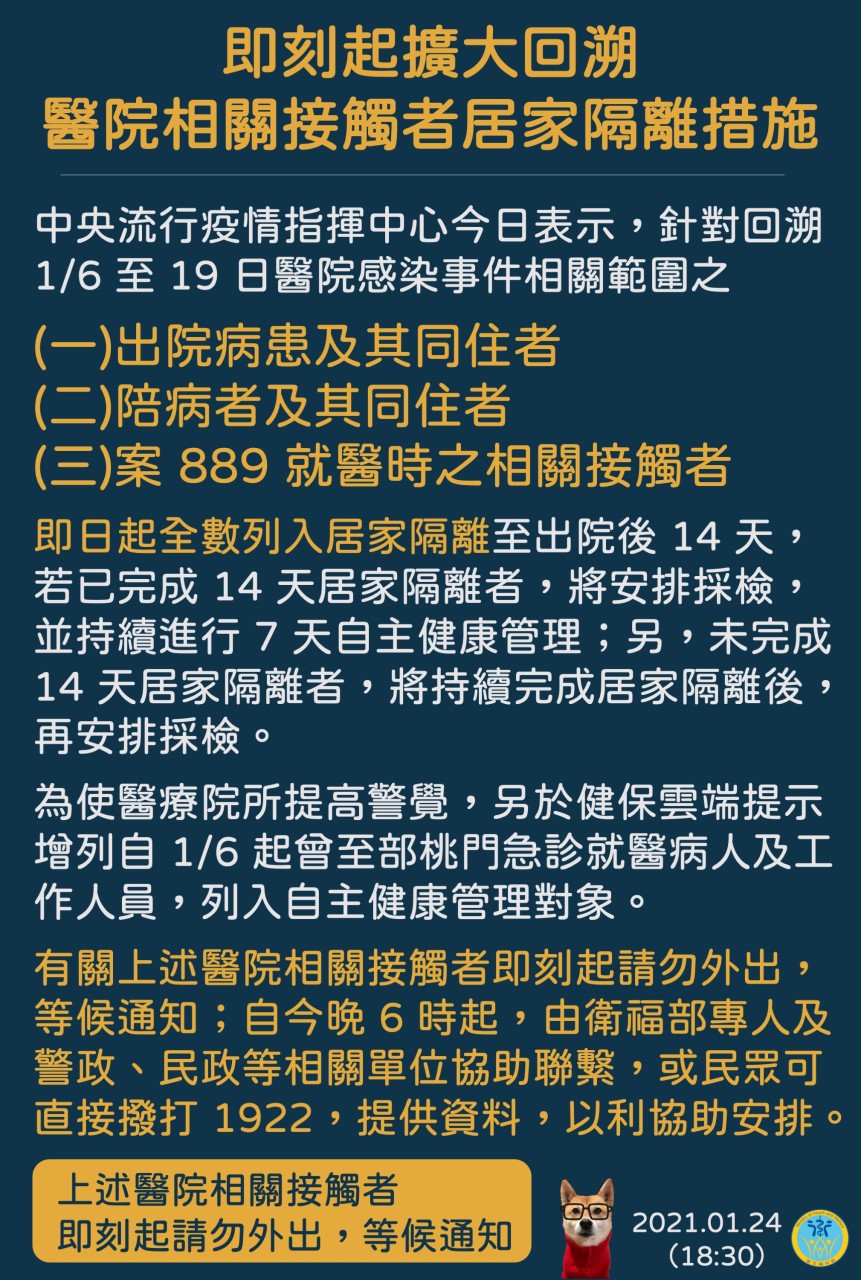 部立桃園醫院群聚感染，指揮中心下令擴大隔離範圍。（衛福部提供）