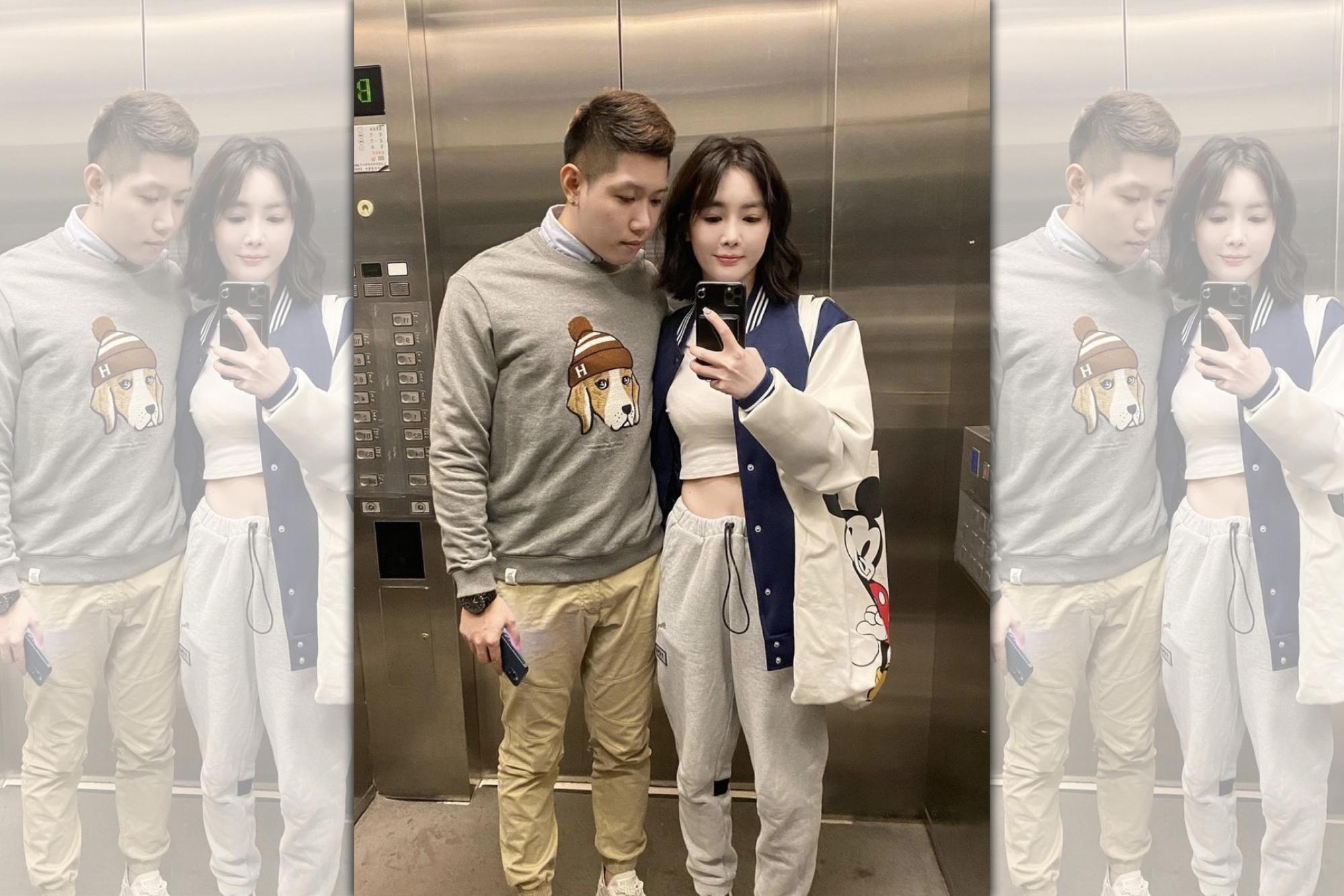 舒子晨（右）難得公開曬恩愛，卻因為男友阿尺（左）的身材瞬間歪了樓。（翻攝自舒子晨IG）