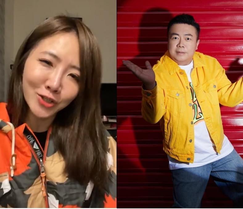 謝忻在直播時爆料董至成遭詐騙,表情相當無奈。(翻攝自謝忻、董至成臉書)