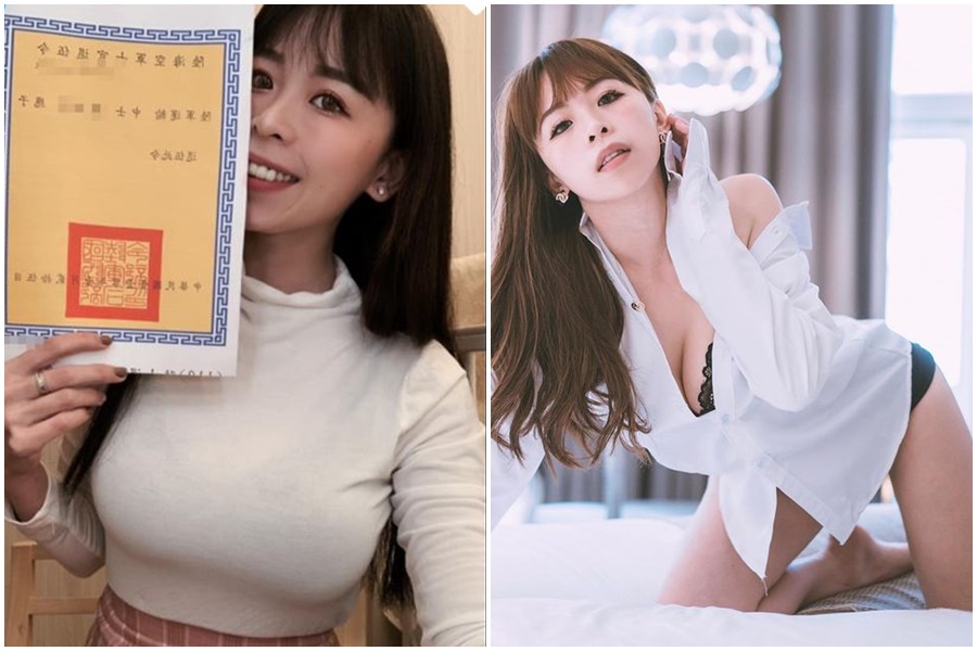 正妹中士退分享退伍照,引起大票網友暴動。(翻攝自賴美樂Instagram)