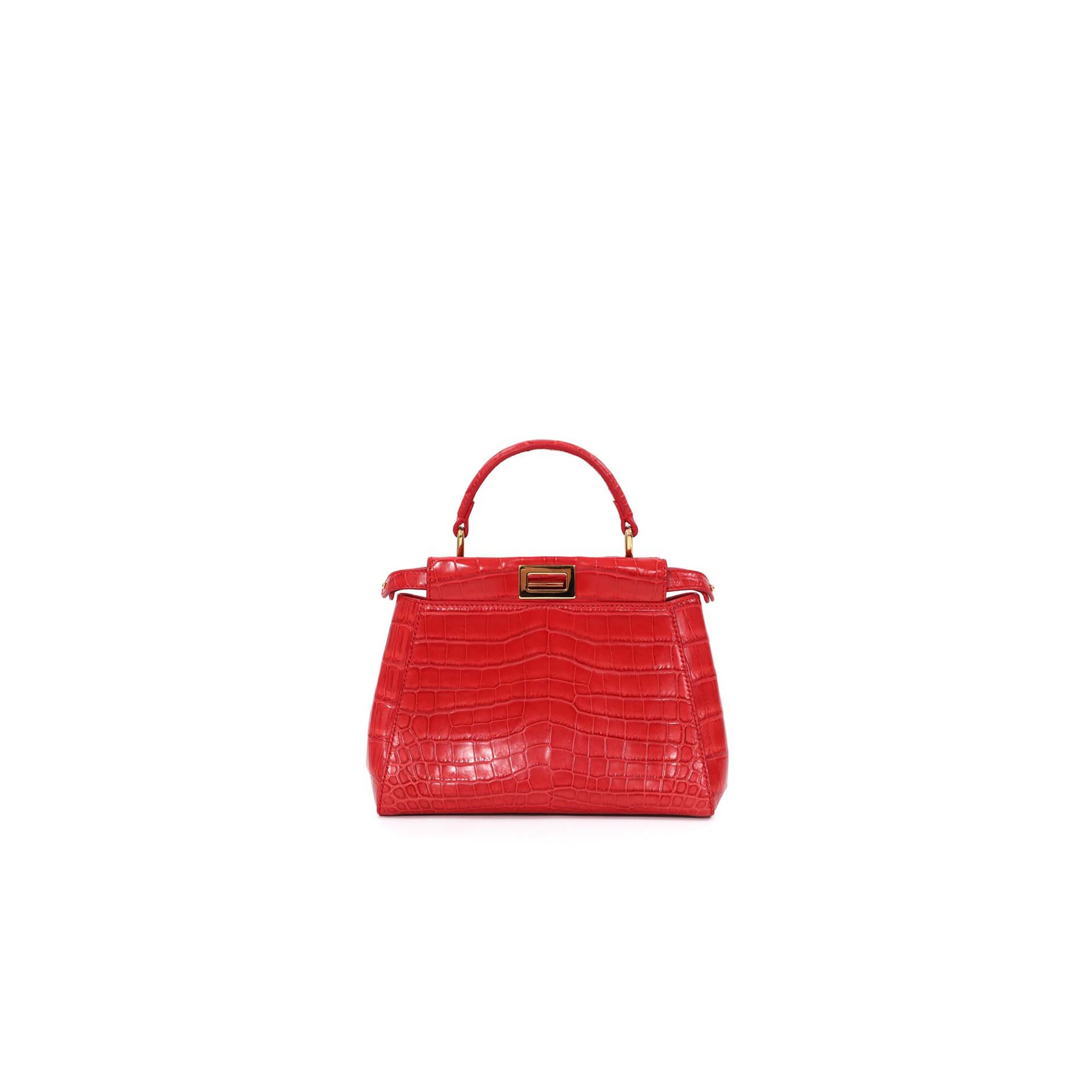 隋棠當晚配戴了FENDI珍稀皮革Peekaboo Iconic Mini包(NT$688,000),大紅色充滿農曆過年喜氣。(FENDI提供)