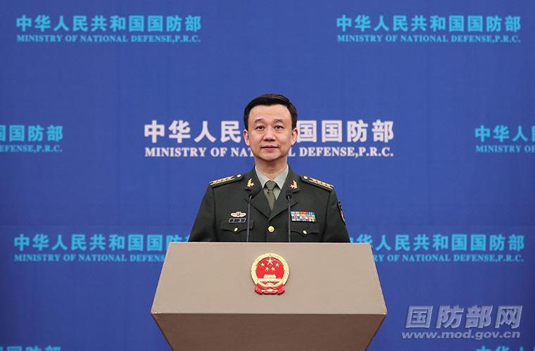 中國國防部發言人、大校吳謙。（翻攝自中國國防部網站）