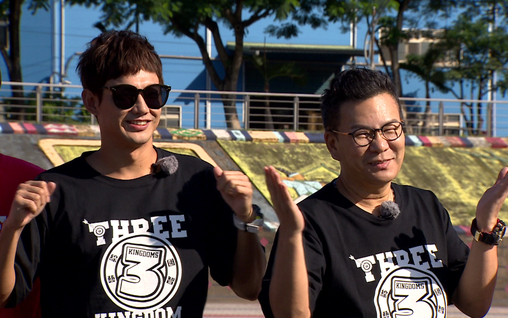 威廉和沈玉琳合體，參加外景節目《綜藝3國智》，兩人聯手對抗主持群。（台視提供）