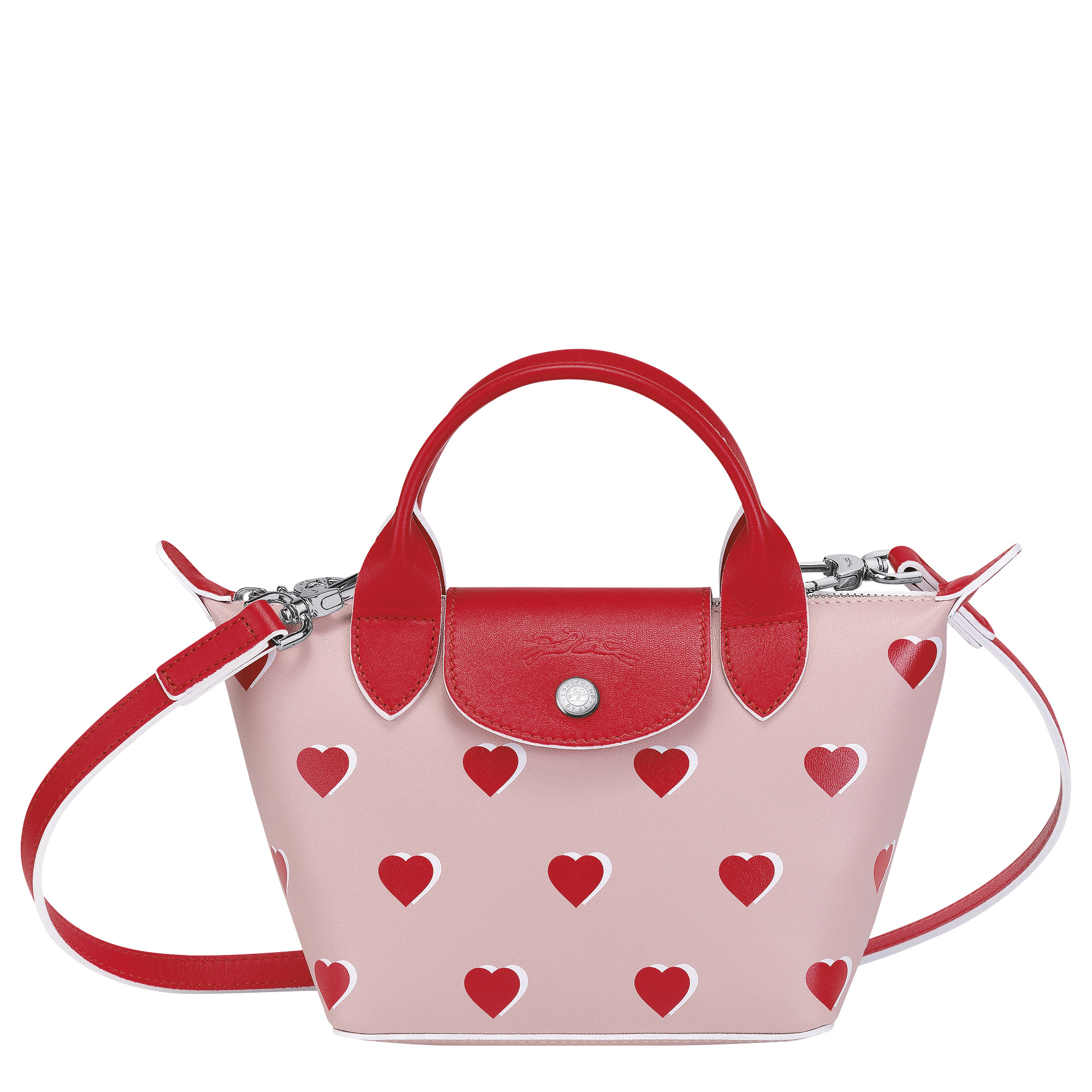 Le Pliage情人節限定系列手提包 (迷你尺寸)。NT$17,400。（LONGCHAMP提供）