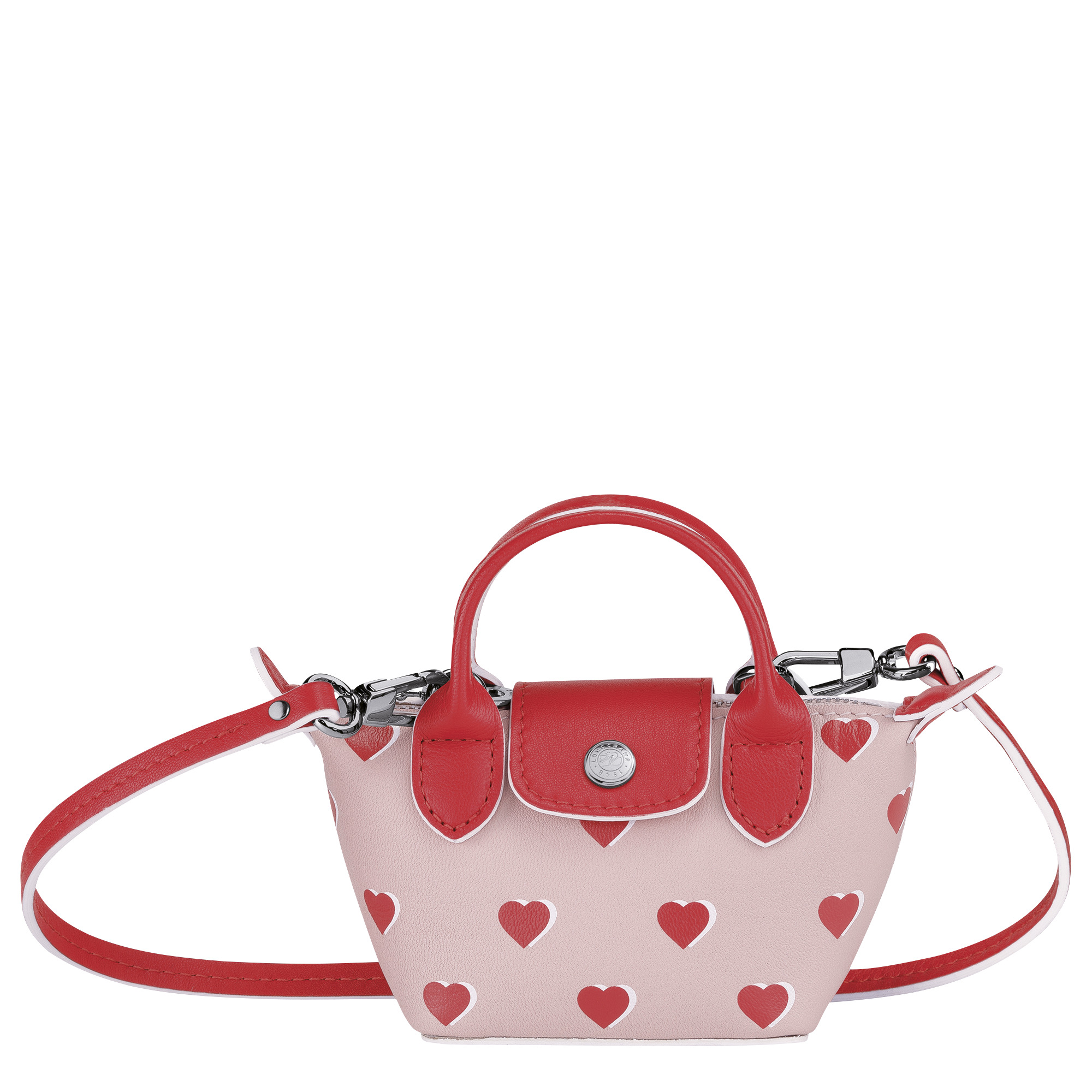 Le Pliage情人節限定系列斜揹袋 (奈米尺寸)。NT$11,200。（LONGCHAMP提供）