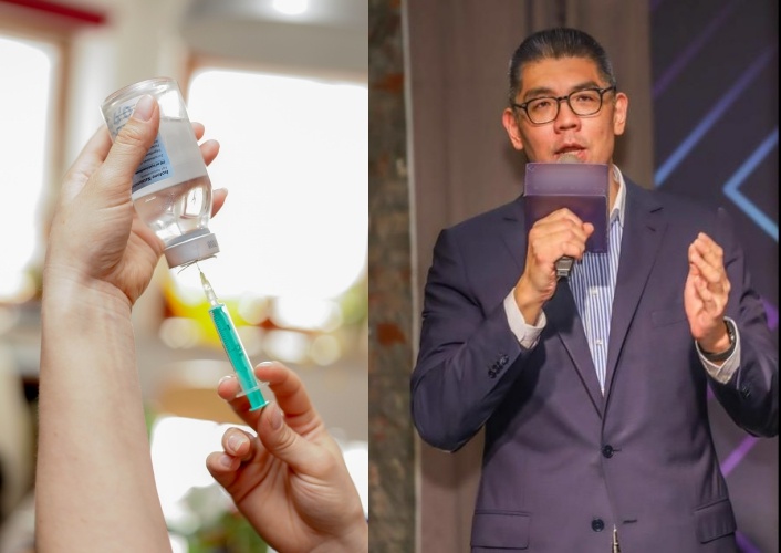 國民黨智庫副董事長連勝文質疑，台灣疫苗採購進度落後，與綠委介入疫苗取得有關。（翻攝自連勝文臉書、疫苗示意圖Pixabay）