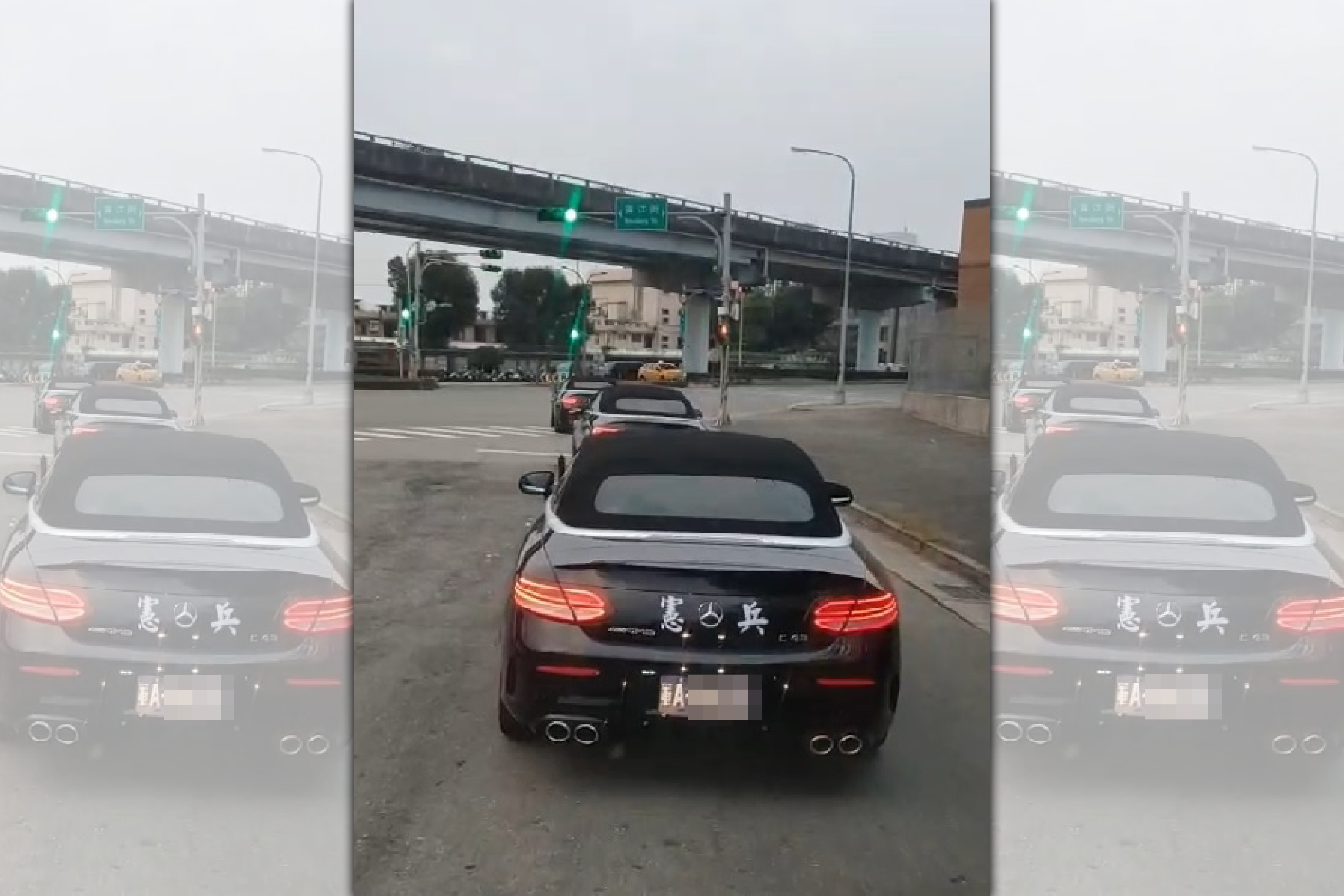 新款憲兵敞篷閱兵車首次在街頭亮相。（讀者提供）