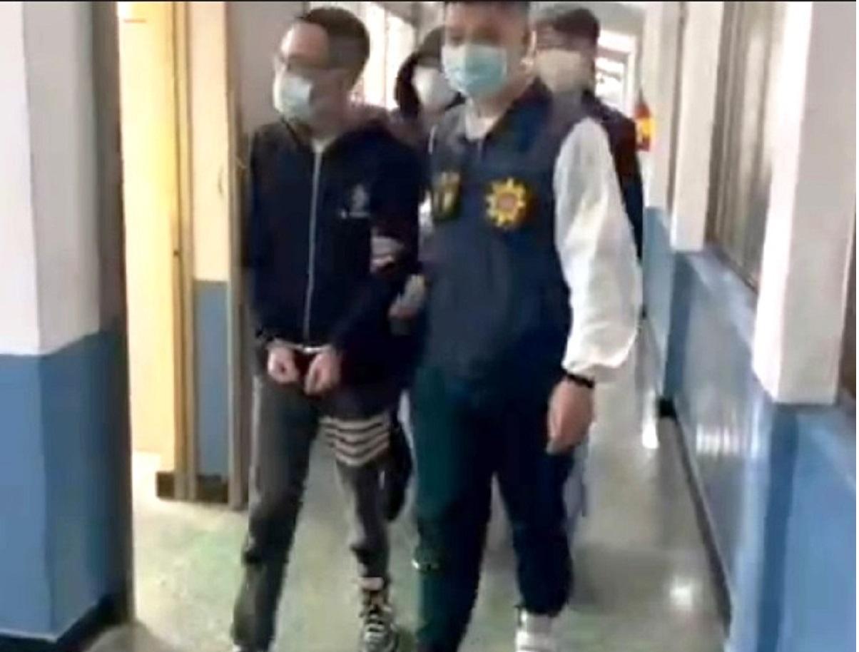 號稱「花蓮頭號打手」的天道盟太陽會成員邱男遭警方逮捕。（翻攝畫面）