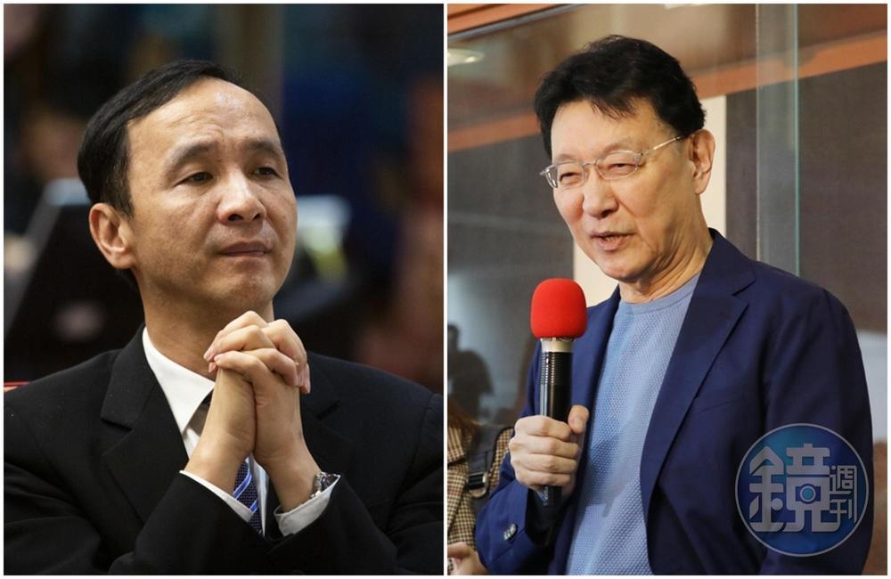 趙少康（右）宣布重返國民黨，黃暐瀚表示黨內大咖江啟臣、朱立倫（左）都難敵趙少康。