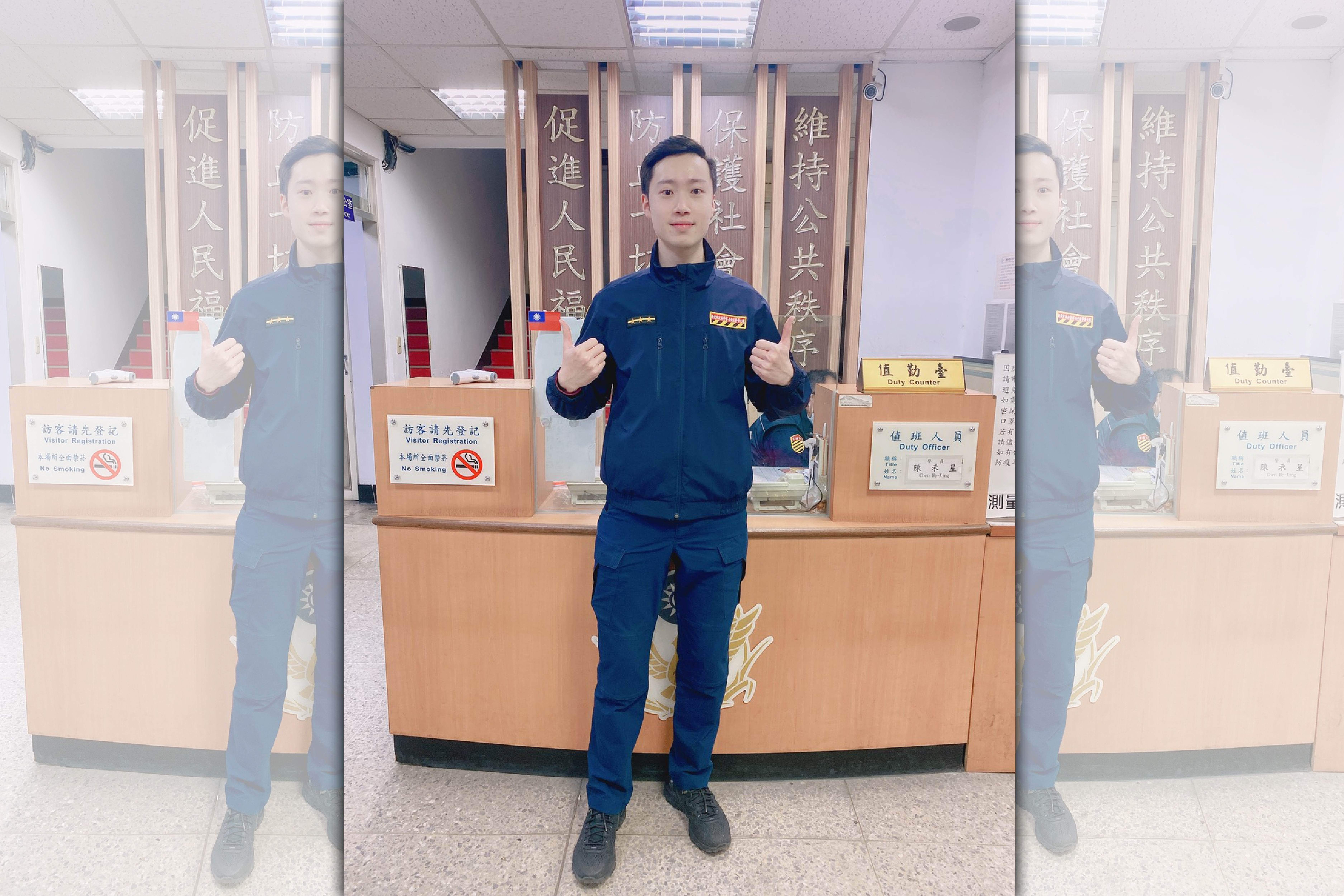 警員陳禾星騎警用摩托車協助護送恐慌症發作的民眾回家。（警方提供）